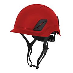 Radians Thrxv-Red Hard Hat Vented, Low Profile, Ratchet Suspension, Impact-Resistant Abs Shell, Foam Liner, Integrated 3-Point Chinstrap, Type I, Class C Climbing Style Vented, Red