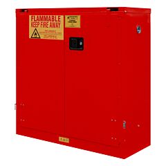 Durham 1030S-17 Fm Approved, Flammable Storage Cabinet, 30 Gallon, 2 Doors, Self Close, 1 Shelf, Red