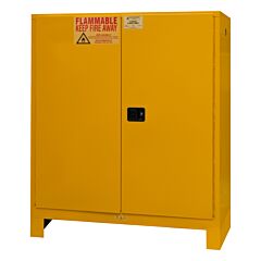 Durham 1120Ml-50 Fm Approved, Flammable Storage Cabinet With Legs, 120 Gallon, 2 Doors, Manual Close, 2 Shelves, Legs, Safety Yellow