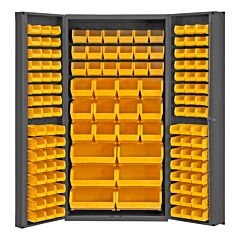 Durham Dc-Bdlp-132-95 Bin Cabinet, 132 Yellow Bins, Deep Door