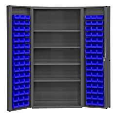 Durham Dc-Dlp-96-4S-5295 Cabinet, 4 Shelf, 96 Blue Bins