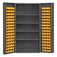 Durham Dc-Dlp-96-4S-95 Cabinet, 4 Shelf, 96 Yellow Bins