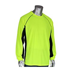 Pip 310-1150B Non-Ansi Long Sleeve T-Shirt With 50+ Upf Sun Protection, Insect Repellent Treatment And Black Trim, Hi-Viz Yellow