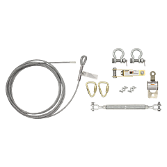Falltech 620060 60' Steelgrip Temp Cable Horizontal Lifeline, With Coil Energy Absorber And Hardware