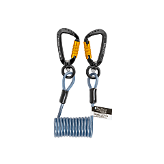 Falltech 5212A5 Premium Tool Tether, 2 Lbs, Stretch-Coil With Dual Swivel Alum Carabiners, 10", 5/Pk
