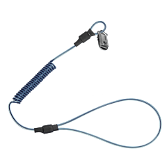 Falltech 5329A25 Hard Hat Tether, 2 Lbs, Stretch-Coil With Cinch-Loop And Snap-Clip, 18", 25/Pk