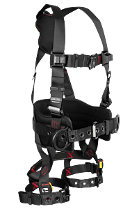 Falltech 8144Blxl Ft-Iron Full Body Harness 3D Construction Belted, Dual Size Large/X-Large, Tb Legs/Qc Chest, Small Pad