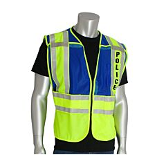 Pip 302-Psv-Blu Pip Ansi Type P Class 2 Public Safety Vest - Police Logo, Blue