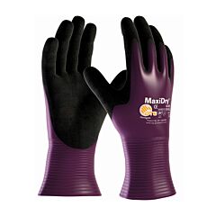 Maxidry® 56-426/Xs Ultra Lightweight Nitrile Gloves With Seamless Knit Nylon Liner And Non-Slip Microfoam Grip On Palm & Fingers, Fully Coated Gauntlet, Purple, Size X-Small
