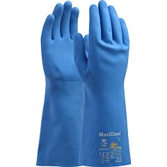 Maxichem® 76-730/Xl Latex Blend Coated Gloves With Nylon / Elastane Liner And Non-Slip Grip On Palm & Fingers – 14", Blue, Size X-Large
