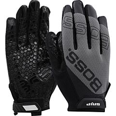 Boss 120-Mg1220T/Xxl Synthetic Microfiber Palm With Silicone Grip And Mesh Fabric Back, Gray, Size 2X-Large
