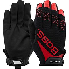Boss 120-Mu1210T/L Synthetic Microfiber Palm With Mesh Fabric Back, Black, Size Large