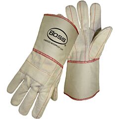 Boss 1Bc40721 Heavy-Weight Cotton Hot Mill Gloves With Two-Layers Of Rayon Lining, 30 Oz, Natural, Size Large