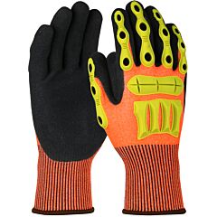 Boss 1Cf7006Ftpr3X Seamless Knit Hppe Blended Gloves With Impact Protection And Sandy Nitrile Coated Palm & Fingers, Hi-Vis Orange, Size 3X-Large