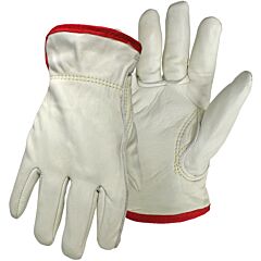 Boss 1Jl6133M Regular Grade Top Grain Cowhide Leather Drivers Gloves With Thermal Waffle Knit Lining, Keystone Thumb, Natural, Size Medium