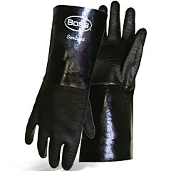 Boss 1Sn2537 14" Long Heavyweight Neoprene With Interlock Lined And Crinkle Grip, Black, Size Large