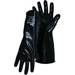 Boss 1Ub0014L 14" Long 14 Mil Butyl Rubber Gloves With Smooth Grip, Black, Size Large