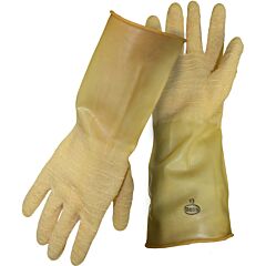 Boss 1Ur111575 Unsupported Latex, Unlined With Crinkle Grip, 18 Mil, Natural, Size 9