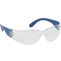 Bouton Optical 250-01-D020 Rimless Safety Glasses With Blue Metal Detectable Temple, Clear Lens And Anti-Scratch Anti-Fog Coating, Clear