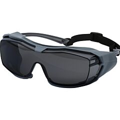 Bouton Optical 250-96-1551 Otg Safety Glasses With Headband, Gray Lens, Fogless® 3Sixty™ Coating, Light Gray