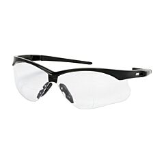 Bouton Optical 250-An-52025 Semi-Rimless Safety Readers With Black Frame, Clear Lens And Anti-Scratch Fogless® 3Sixty™ Coating, +2.50 Diopter, Black