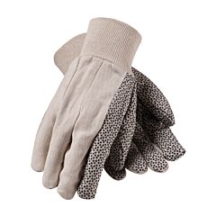 Brahma Gloves Wa8353A/L Dotted Palm Canvas Chore, Knit Wrist, Natural/Black, Large