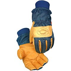 Caiman 1354-5 Pigskin Leather Palm Gloves With Polyester Back And Heatrac® Insulation, Navy, Size Large
