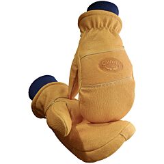 Caiman 1367-5 Premium Cowhide Leather Chopper Mitten With Heavy Heatrac® Insulation, Kontour Keystone Thumb, Gold, Size Large