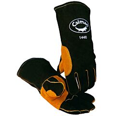 Caiman 1448 Welding Gloves, Black, Reflective Insulation, Black, Size Large