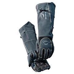 Caiman 1879-5 21" Pigskin Heavy Duty Triple Layer Cuff Mig/Stick/Welding Gloves, Black