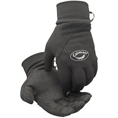 Caiman 2380-3 Premium Polyester Gloves With Micro-Dot Palm & Fingers And Fleece Lining, Touchscreen Compatible, Black, Size Small
