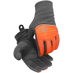 Caiman 2385-4 Hi-Vis Fleece Gloves With Micro-Dot Patch Grip And Thermal Lining, Touchscreen Compatible, Hi-Vis Orange, Size Medium