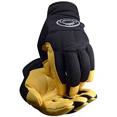 Caiman 2907-6 Multi-Activity Gloves With Sheep Grain Leather Palm And Black Spandex Back, Black, Size X-Large