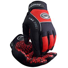 Caiman 2951-6 Multi-Activity Gloves With Silicone Grip On Synthetic Leather Palm And Red Airmesh™ Back, Red, Size X-Large
