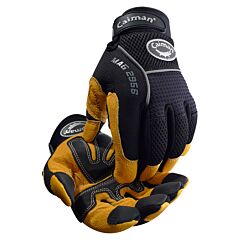 Caiman 2956-7 Multi-Activity Gloves With Padded Grain Leather Palm And Black Airmesh™ Back, Black, Size 2X-Large