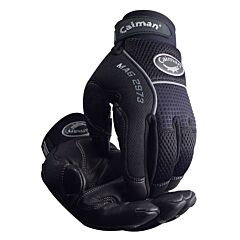 Caiman 2973-4 Multi-Activity Gloves With Premium Goat Grain Leather Padded Palm And Airmesh™ Back, Black, Size Medium