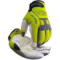 Caiman 2980-7 Multi-Activity Gloves With Goat Grain Leather Palm And Hi-Vis Yellow Airmesh™ Back, Hi-Vis Yellow, Size 2X-Large