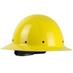 Dynamic 280-Hp1481R-02 Full Brim Smooth Dome Hard Hat With Fiberglass Resin Shell, 8-Point Riveted Textile Suspension And Wheel-Ratchet Adjustment, Yellow