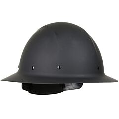 Dynamic 280-Hp1481R-11 Full Brim Smooth Dome Hard Hat With Fiberglass Resin Shell, 8-Point Riveted Textile Suspension And Wheel-Ratchet Adjustment, Black