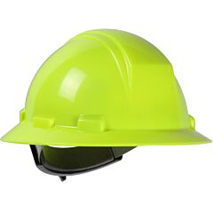 Dynamic 280-Hp641R-44 Full Brim Hard Hat With Hdpe Shell, 4-Point Suspension And Wheel Ratchet Adjustment, Hi-Vis Yellow
