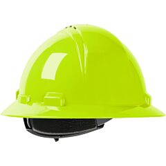 Dynamic 280-Hp641Rv-44 Vented, Full Brim Hard Hat With Hdpe Shell, 4-Point Suspension And Wheel Ratchet Adjustment, Hi-Vis Yellow