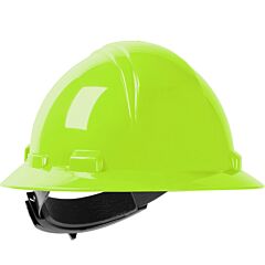 Dynamic 280-Hp642R-44 Type Ii Full Brim Hard Hat With Hdpe Shell, 4-Point Suspension And Wheel Ratchet Adjustment, Hi-Vis Yellow