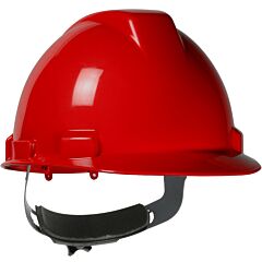 Dynamic 280-Hp741R-15 Cap Style Hard Hat With Hdpe Shell, 4-Point Suspension And Wheel Ratchet Adjustment, Red