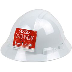 Dynamic 289-Gtw-Hp641-Xl/Xxl Pre-Packed Ppe Kit, Hp641 Full Brim Hat, Safety Eyewear, Earplugs, Gloves And Vest, White, Size Xl-2Xl