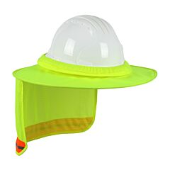 Ez-Cool 396-850-Or Hi-Vis Full Brim Hard Hat Visor With Neck Shade, Hi-Vis Yellow