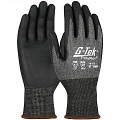 G-Tek 16-378/M Seamless Knit Polykor® X7™ Blended Gloves With Nitrile Coated Foam Grip On Palm & Fingers, Touchscreen Compatible, Black, Size Medium