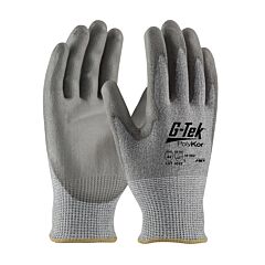 G-Tek 16-560/Xxs Seamless Knit Polykor® Blended Gloves With Polyurethane Coated Flat Grip On Palm & Fingers, Gray, Size 2X-Small