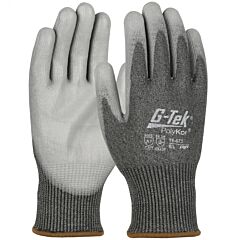 G-Tek 16-573/Xl Seamless Knit Polykor® Blended Gloves With Polyurethane Coated Flat Grip On Palm & Fingers, Touchscreen Compatible, Black, Size X-Large