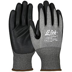 G-Tek 16-854/Xl Seamless Knit Polykor® Blended Gloves With Nitrile Coated Foam Grip On Palm & Fingers, Touchscreen Compatible, Salt & Pepper, Size X-Large