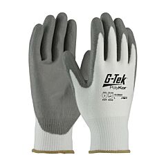 G-Tek 16-D622/3Xl Seamless Knit Polykor® Blended Gloves With Polyurethane Coated Flat Grip On Palm & Fingers, White, Size 3X-Large